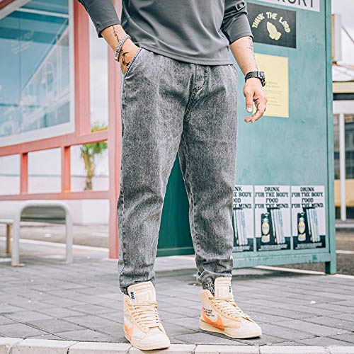 Vaqueros para Jeans Pantalones Vaqueros De Gran Tamaño para Hombre, Pantalones De Mezclilla Largos Sueltos, Nuevos, Pantalones Harem Elástic