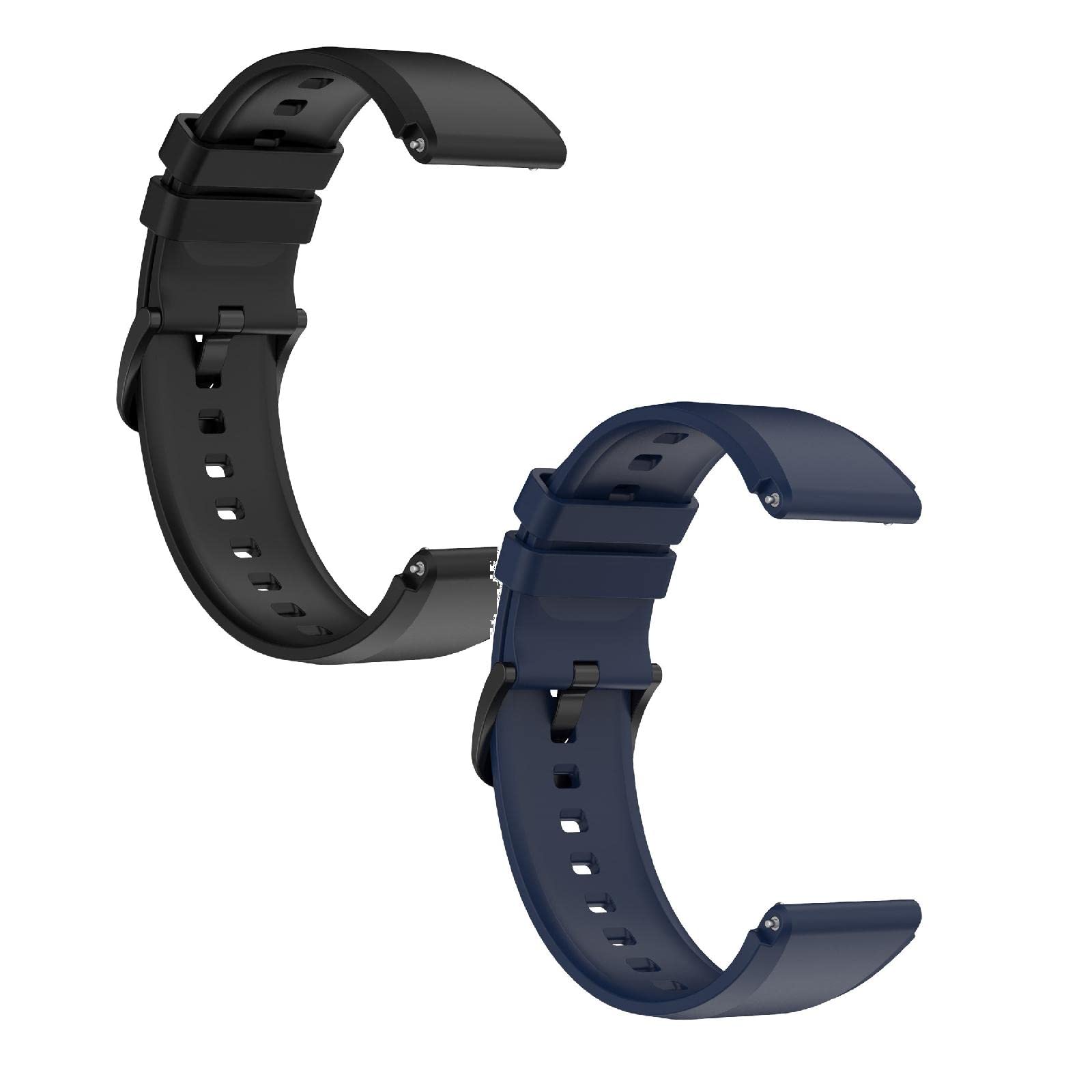 2 Pack Straps Compatible with Xiaomi Mi Watch, Watch S1 Active/Sport, Adjustable Replacement Wristband Silicone Sport Band