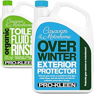 Pro-Kleen Organic Caravan Toilet Chemical Fluid 2L with Over Winter Wash Exterior Protector 2L - Caravan and Motorhomes - Eco-Friendly, Formaldehyde Free - 2 Litres