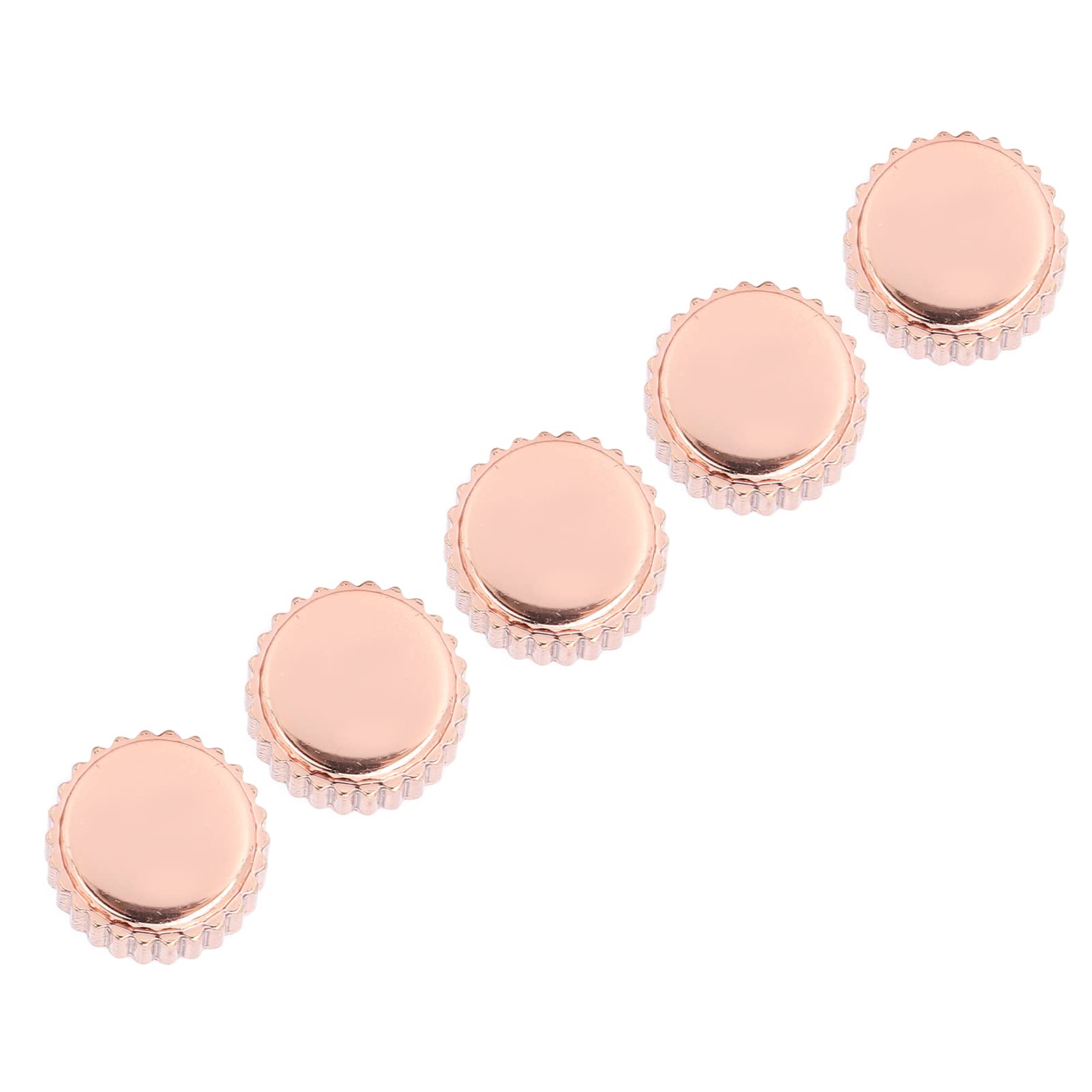 KJSHXYG 5Pcs Rose Gold Watch Crown Parts Kit,Assorted Sizes 4.5 5.5mm, Wear Steel Material,for Watch Repairer and Professionals, Save Expensive Repair Costs