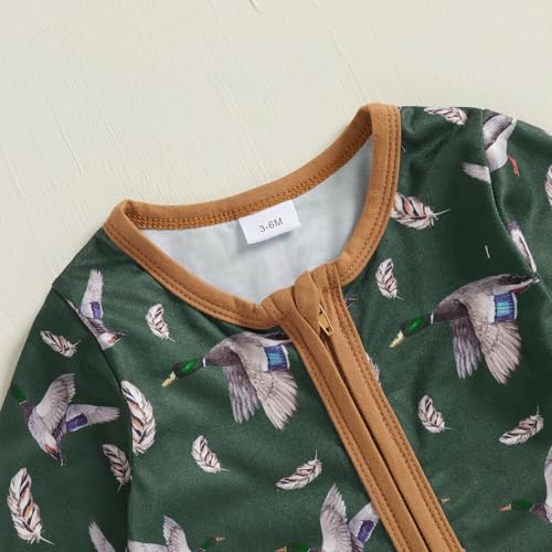 Baby Boy Girl Hunter Clothes Mallard Duck Romper Jumpsuit Long Sleeve Zip Up One Piece Overalls Hunting Baby Clothes3