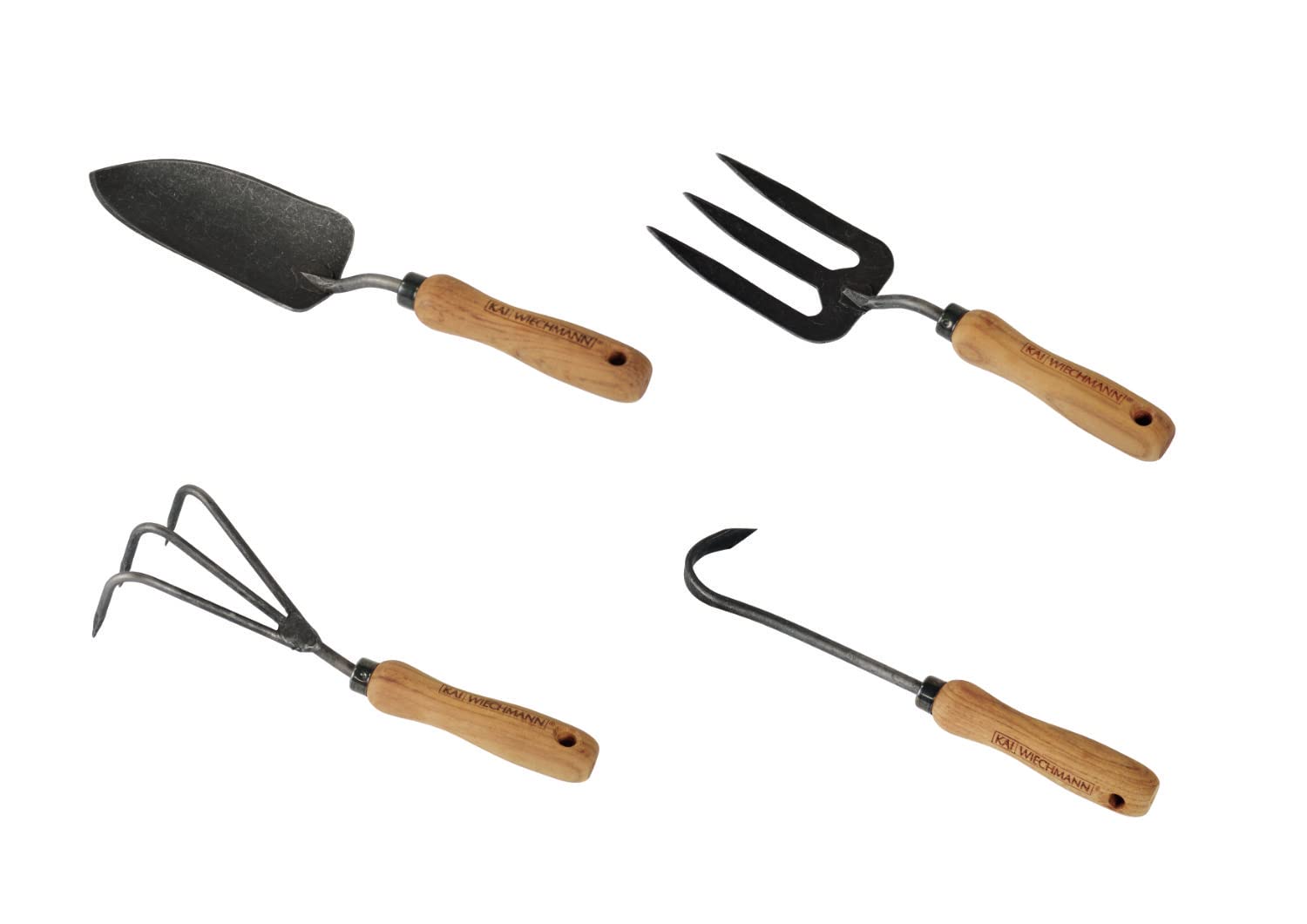 Teak Gartenwerkzeug Set Casoli 4-TLG. geschmiedet Teak Griff Premium