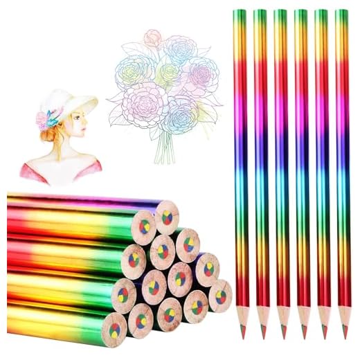 Lapices Colores, 30 PCS Lapices Arcoiris 4 en1 Lapiz Multicolor Puntas de Madera Lápices de Arcoiris de Madera Mezclados Lápiz Arcoiris para Colorear y Dibujar