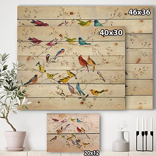 Oiseau multicolore tableau en bois cadeau idéal crémaillère DesignQ - 4