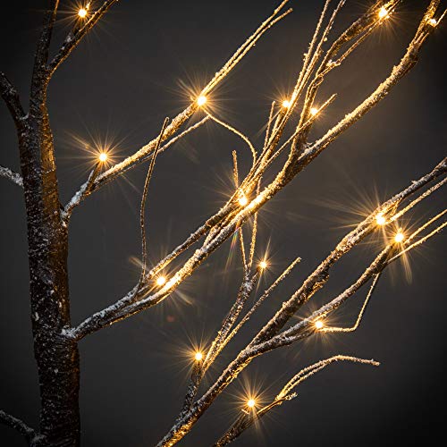 Dawsons Living Pre-Lit Twig Tree 6ft White Snow Birch with LED Lights - Image 4