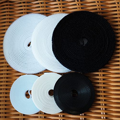 Image of Extremely Thin and Soft Strong Mini Clothes Hook and Loop Fasteners Sewing Type Back Without Adhesive Tiny Clothing Accessories DIY Handmade Materials (White, 0.23 inch /6mm)