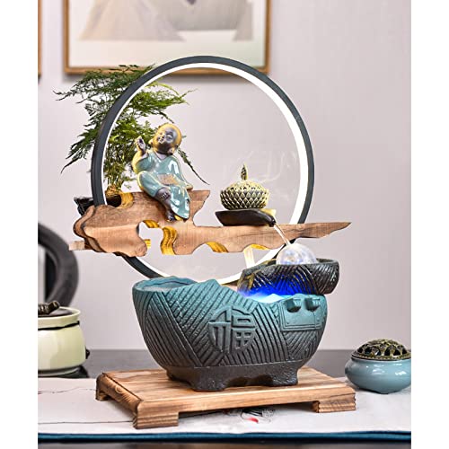 Fontaine de table avec lumières LED pour méditation - 7