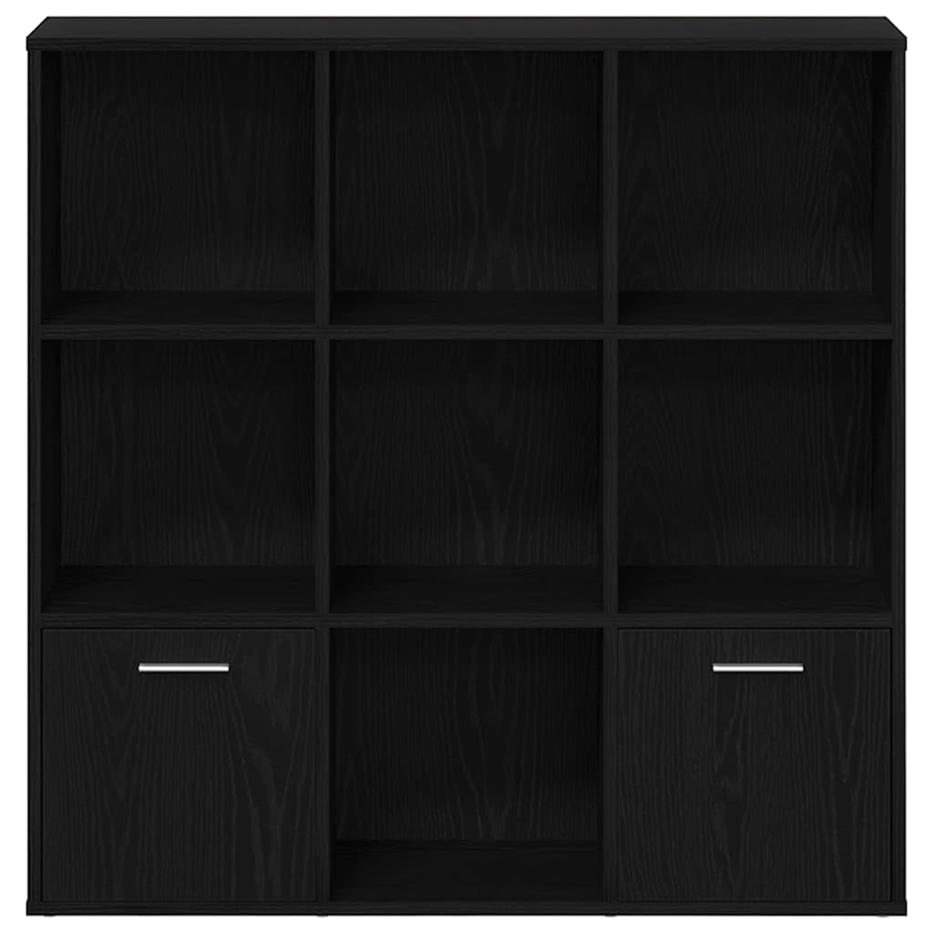 Regał na książki, do salonu, mały regał – regał na książki o wyglądzie czarnego dębu, 98 x 29 x 97,5 cm, materiał drewnopochodny do pomieszczenia gospodarczego, piwnicy, kuchni na zewnątrz