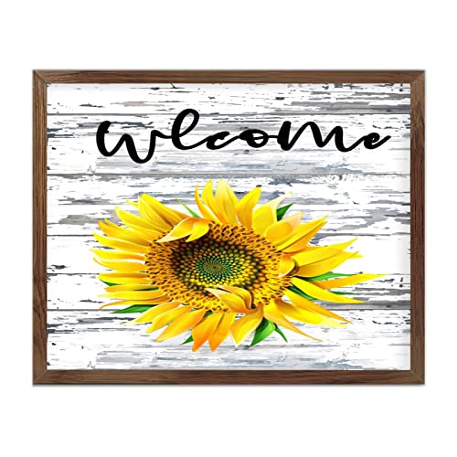 Plaque vintage en bois tournesol pour réchauffer un mur vide