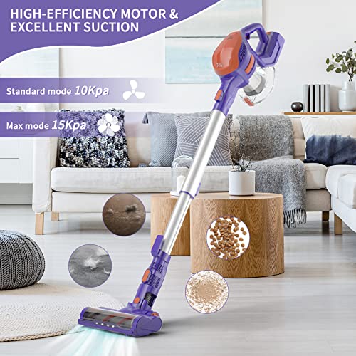 Tma Cordless Vacuum Cleaner, 6 In 1 Stick Vacuum Cleaner With 4 Filters 8-Cell Battery & 40 Mins Running Time 1.3L Dust Cup&Led Floor Brush Head For Hardwood Floor/Low-Pile Carpet Deep Clean T151 #TOP1