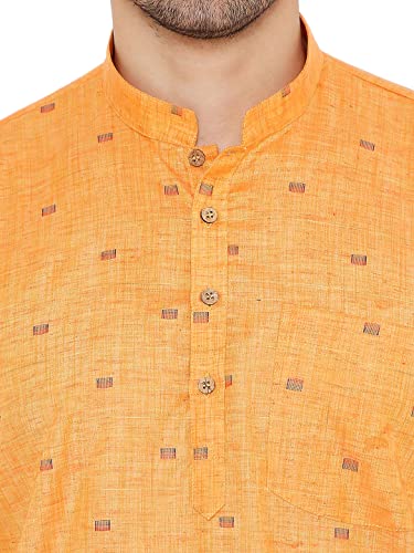 Image of Maharaja Linen Regular Short Kurta with Ful Sleeves for Men