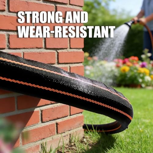 Garden Hose Water Hose – 100ft Lightweight Flexible Outdoor Hose, Kink-Free, Weather Resistant, 3/4” Metal Fittings, 10-Function Spray Nozzle for Yard Car Wash by VERDOW - Used condition - Image 4