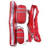 Toporchid Running Pet Sports Suit Reflektierendes Traktionsseil-Set Running Traction Belt-Aufbewahrungstasche (rot)