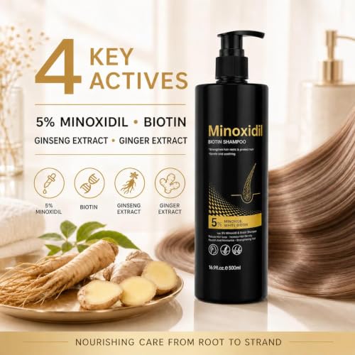 5% Minoxidil Shampoo for Man&Women, Hair Growth Shampoo， Scalp Care for Thinning Hair, 16.9 Fl Oz(1-Pack) — view 2