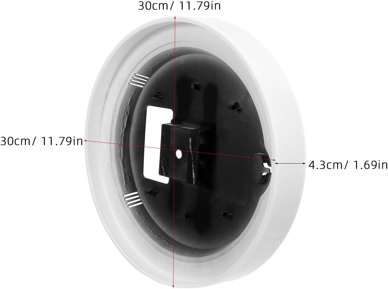 Cabilock Plastic Wall Clock Back Plate Replacement Part 12 Inch with Reinforced Middle Structure and Narrow Edge Sturdy Round Clock Back Cover in Living Rooms