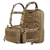 KRYDEX Tactical Expandable Backpack Molle and Tactical Chest Rig Combo Coyote Brown