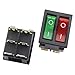 Magic&shell 2-Pack Rocker Power Switch 16A 250V AC 6 Pin 2 Position ON/Off Power Switch DPDT Red Green Button with Light