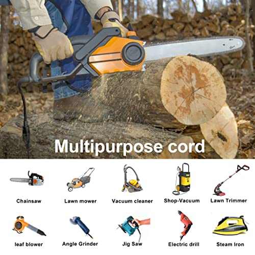 Huanchain 100 Ft 16 Gauge Black Indoor Outdoor Extension Cord Waterproof thumb #6