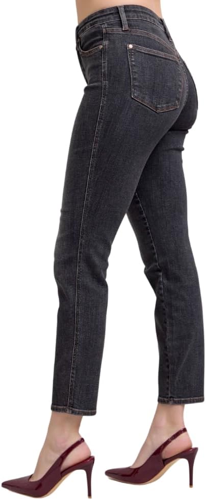Judy Blue Mid Rise Black Tummy Control Slim Jeans Inseam 29" - Image 6
