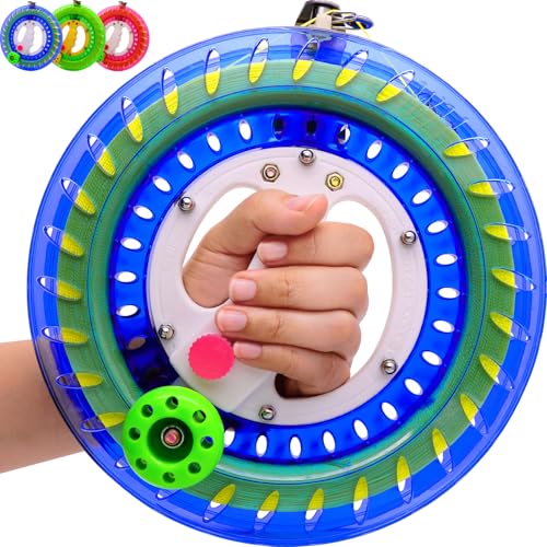 TianYueFly Kite Reel and Kite String Spool,8.7inches Dia with 1200ft String, Kites Line Winder with Lock and Connector for Kids & Adults (Blue)