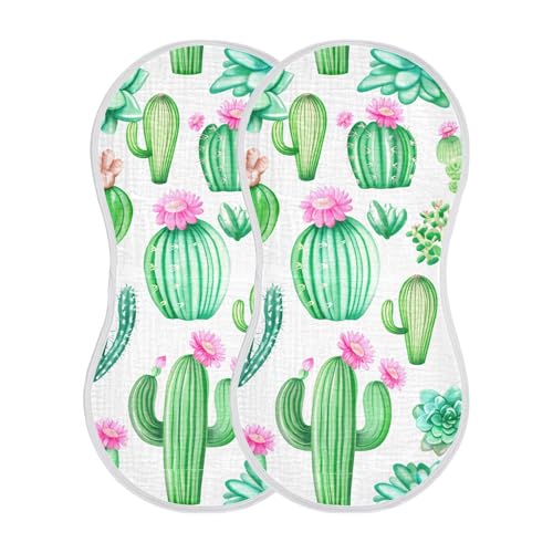 xigua Cacti and Succulents Baby Burp Cloths for Newborn Boys and Girls 4 Pack, Soft & Absorbent Cotton Baby Burp Cloth, Baby Washcloths, Newborn Towel, Burp Rags2