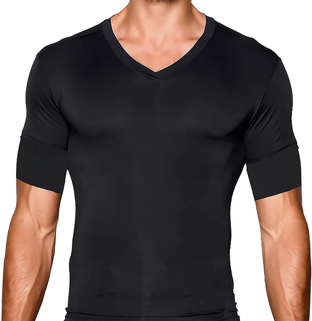 【正規販売】ＳＩＸ-ＣＨＡＮＧＥ（シックスチェンジ） 加圧シャツ 加圧インナー 強力引締 (Ｌ, 黒)