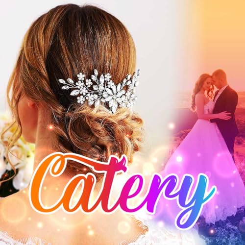 catery crystal bridal hair combs rhinestones hairpieces flower wedding clips accessories for brides and women pack of 1silver