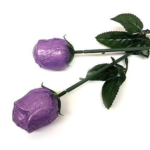 Miniatura 8 de Ramo de rosas de tallo largo con papel de aluminio plateado y chocolate con leche belga, regalo de San Valentín, paquete de 20