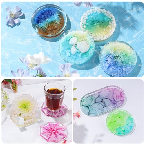 LET’S RESIN Alkohol Tinte Set - 26 Farben Alcohol Ink zur Epoxidharz Malerei, Hochkonzentrierte Tinte auf Alkoholbasis, konzentrierte Epoxidharzfarbe Farbstoff für Harz Kunst, Malen - je 10 ml
