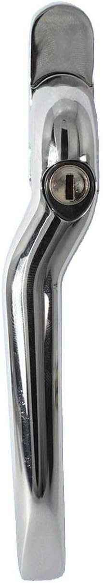 The Venetian Slimline Espag Window Handle in Polished Chrome - Low Profile Design so can be Used Behind Window Blinds (Left Hand)