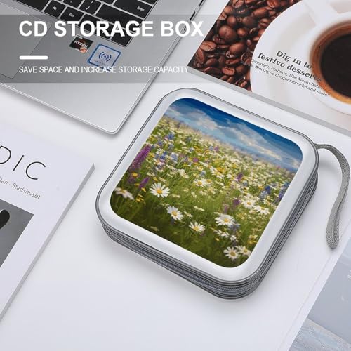 Funda para CD y DVD con diseño de flores capacidad para 40 discos maletín rígido portátil 5