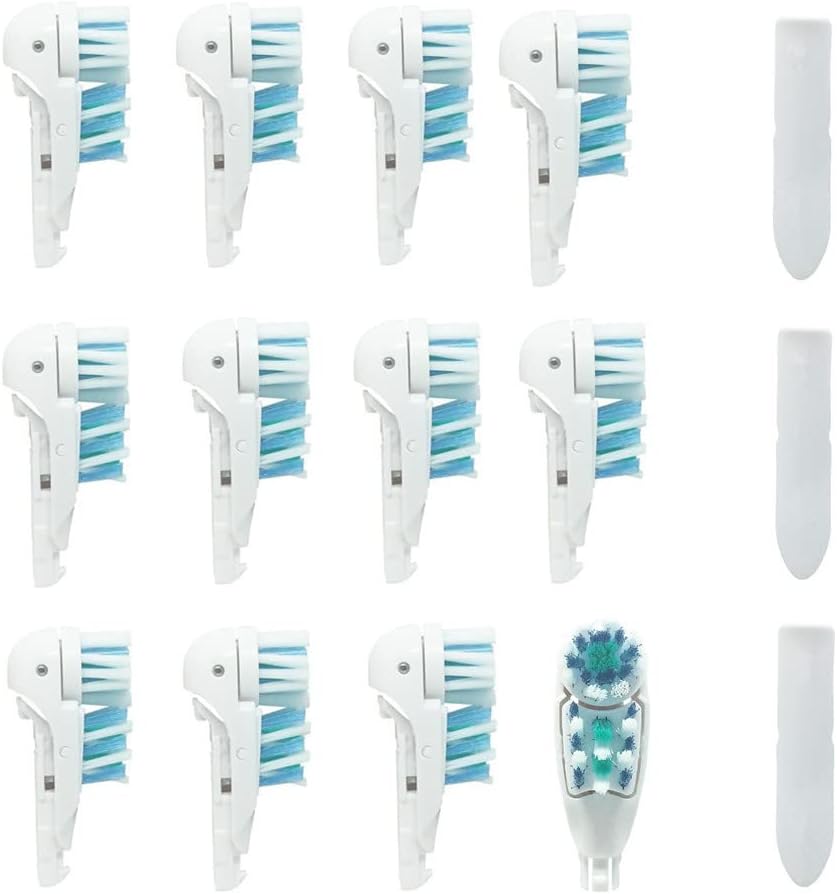 EBIEFLY 12 Pcs Electric Toothbrush Dual Clean Replacements Attachments Brush Heads Sensitive Refill Accessories fit for Oral-B 4732 3733 4734 12 Pcs White