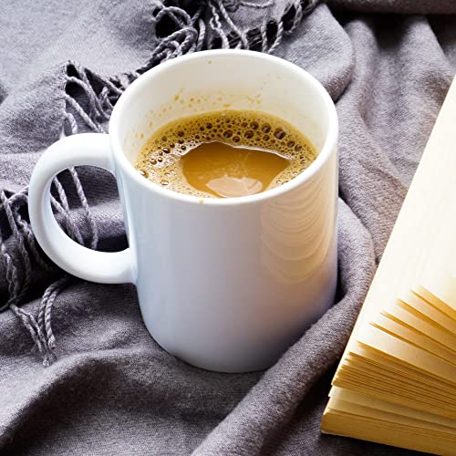 Agh Sublimation Mugs Ceramic White Coffee Mugs Set Of 4-15Oz Blank With Handle For Hot Or Cold Drinks Like Cocoa, Milk, Tea Or Water - Smooth Ceramic With Classic Design #TOP6