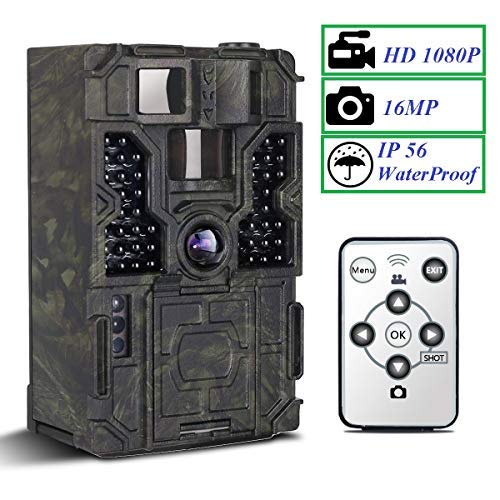 Trail Camera - PetElf 1080P 16MP Hunting Trail Game Camera Wildlife Monitoring Cam 48pcs IR LEDs Night Vision Motion Activated, 2.4