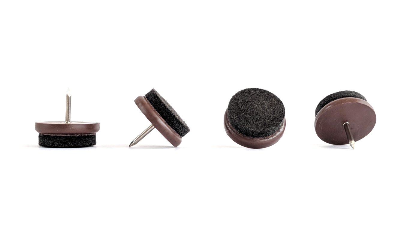 Keay Vital Parts Brown 27Mm Diameter Felt Pads Floor Protectors Hard Wearing Nail-In Furniture Glides Chair Table Leg Feet Anti-Scratch Sliders (, Pack Of 4) Made In Germany