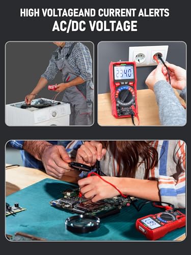 Image of Digital Multimeter TRMS 6000 Counting,with DC AC Voltmeter Ohm Volt Amp Meter Temperature Frequency NCV Measures Voltage Current Resistance Diode Continuity Capacitance, Home, Automotive Battery Test