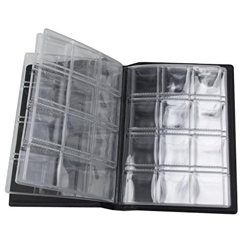Caxmtu 120 Coins Holders Collection Storage Money Penny Album Book Pockets Black Cover