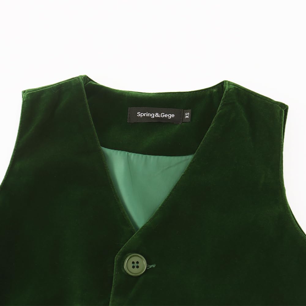 Spring&Gege Anzugweste aus Samt für Jungen und Mädchen, formelles Kleid mit Taschen, Größe 4–12 Jahre
