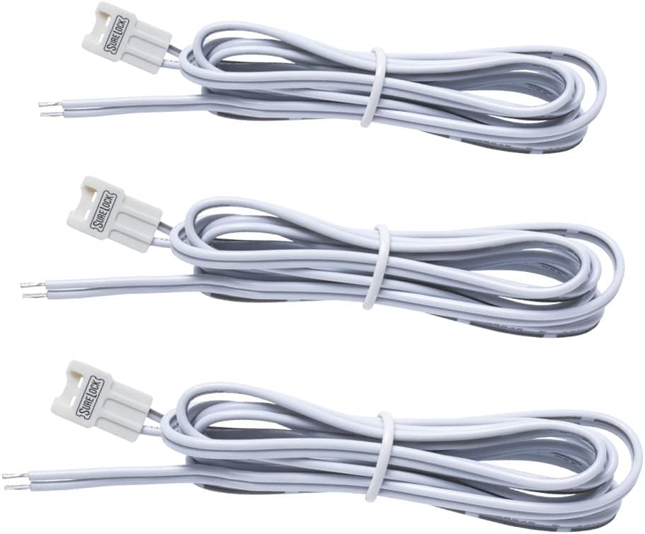 Armacost Lighting SureLock White/Single Color LED Tape Light Extension Connector - 3 Pack, 560920