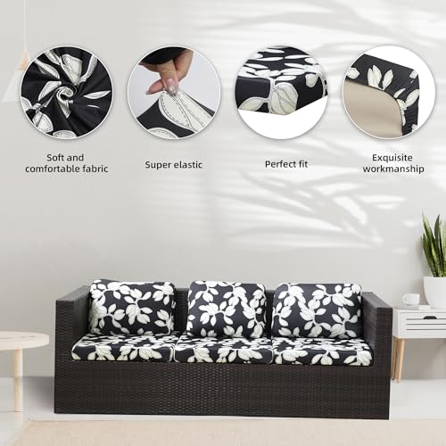 Image of BIETYONE 8Pcs Stretch Patio Cushion Covers,Outdoor Couch Covers Replacement,Outdoor Couch & Sofa Slipcovers,for Patio Furniture Cushion Covers,Washable Reusable urniture Protector(Patch,8PCS)