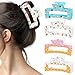 PANTIDE 4Pcs Ice Cream Hair Claw Clips for Women Girls - Summer Cute Sweet Candy Rectangle Nonslip Acrylic Hair Clip, Thin Thick Short Long Curly Accessories, Birthday Party Ice Cream Lovers Gifts