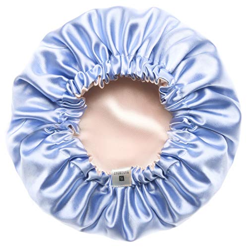 YANIBEST Baby Satin Bonnet Sleep Cap - Double Layer Reversible Adjustable Silky Satin Cap for Infant Toddler(5-12Year,Sky Blue)