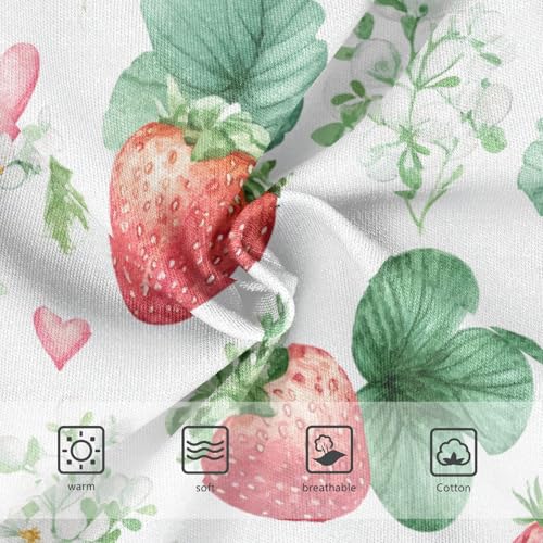 Wusikd Watercolor Strawberries Girls' Underwear Cotton Hearts (2) Girls Briefs Soft Toddler Underwear 2T3