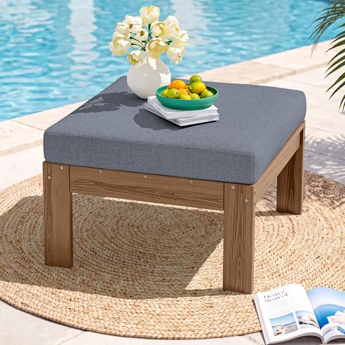 Image of SERWALL HDPE Outdoor Ottoman with Cushions