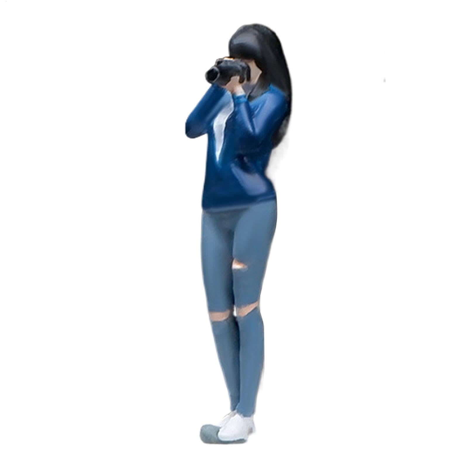 Pomberi Photographer Character Figure | 1/64 Scale Simulated Display Figurine Character,Architectural Photographer People Figures Collection for Desk, Table, Counter