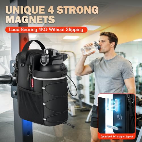 Image of Magnetic Gym Bag Water Bottle Holder for Men Women 20-64oz Bottle Bag | Small Crossbody Sling Gym Bag With Phone Pocket, for Men and Women, Perfect for Fitness, Hiking, Travel & Camping