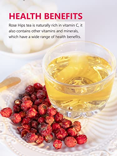 Image of TeeLux Rosehip Tea Loose Leaf, Whole Dried Rose Hips Herbal Tea, 5.3oz