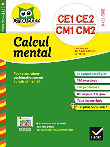 Calcul mental: CE1, CE2, CM1, CM2, 7-11 ans