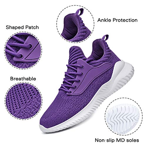 Image of Akk Womens Walking Shoes - Slip On Tennis Running Shoes Memory Foam Lightweight Work Sneakers for Indoor Outdoor Gym