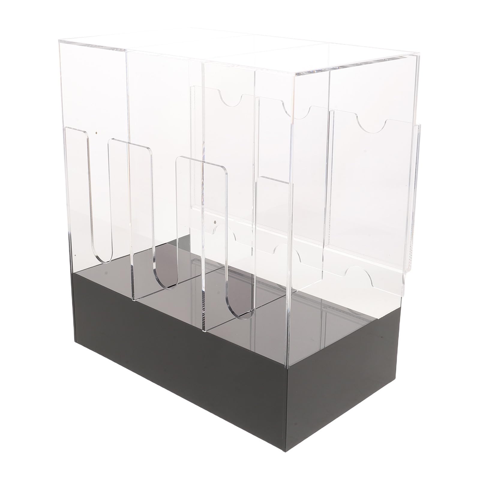 Caja de Exhibición para Paquetes con 3 Compartimentos, Acrílico Transparente Mate de 24x22x13cm, Mejora Reconocimiento y Reduce Reflejos para Tiendas y Mostradores